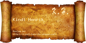 Kindl Henrik névjegykártya